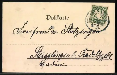 Lithographie Kind mit Weihrauch in einer Kirche, Gedicht, Fröhliche Ostern