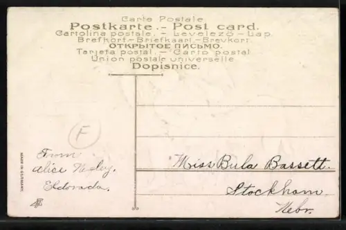 Präge-AK Osterengel mit einem Osterlamm, Easter Greetings