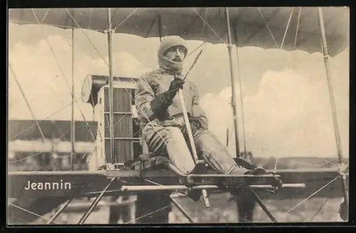 AK Jeannin, Pilot in seinem Flugzeug