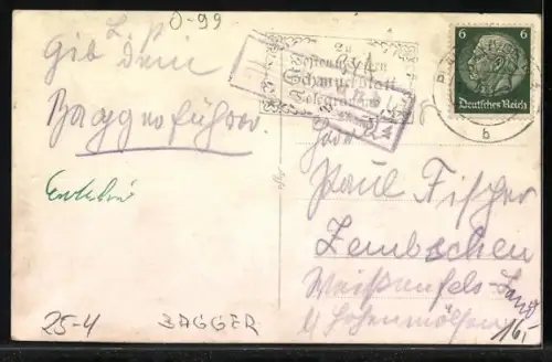 Foto-AK Ein Bagger im Einsatz