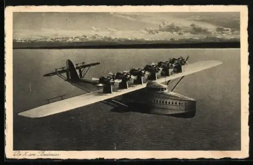 AK Do X am Bodensee, Wasserflugzeug