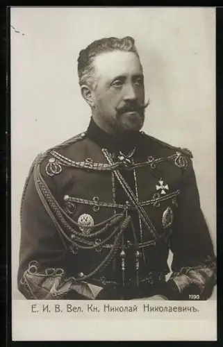 AK Grossfürst Nikolai Nikolajewitsch von Russland in Uniform