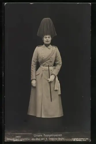 Fotomontage-AK Kronprinzessin Cecilie in Uniform