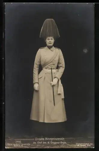 Fotomontage-AK Kronprinzessin Cecilie in Uniform