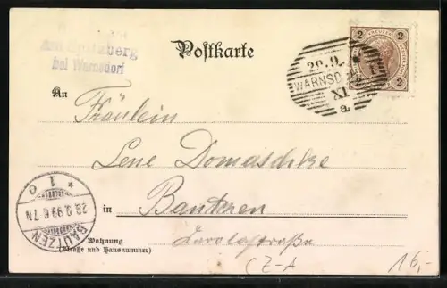 Lithographie Spitzberg, Gasthaus u. Aussichtsturm, Reh