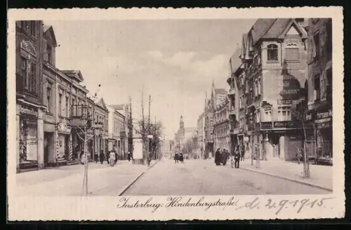 AK Insterburg, Blick in die Hindenburgstrasse