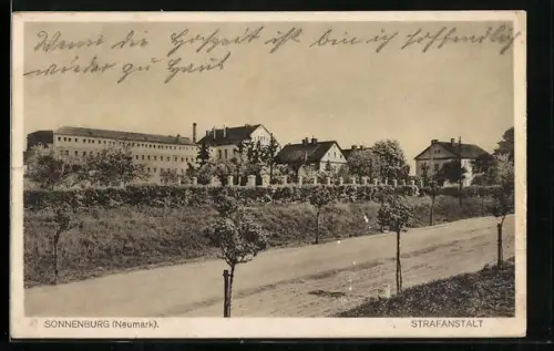AK Sonnenburg /Neumark, Blick zur Strafanstalt
