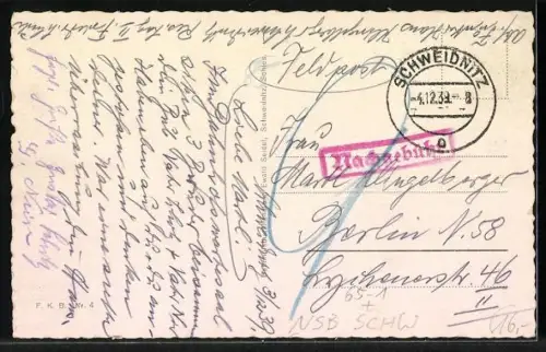 AK Schweidnitz /Schles., Blick zum Bahnhof