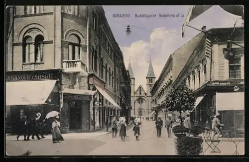 AK Sarajewo, Passanten in der Rudolfsgasse