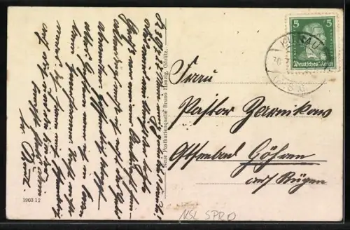 AK Kunau /Sagan, Gasthaus und Fleischerei A. Gnensch, Schloss und Kirche