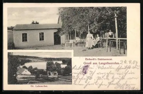AK Vordamm, Ehrhardt`s Etablissement Langstheerofen, Gr. Lubow-See