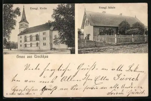 AK Urschkau, Evangelische Kirche und Schule