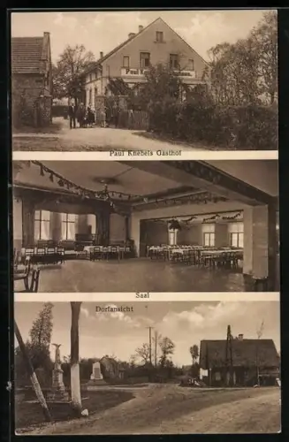 AK Nieder-Siegersdorf /Freystadt, Paul Knebel`s Gasthof mit Innansicht