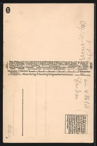 AK Glauchau, Landkarte Glauchau mit Umgebung, WONA-Verlag