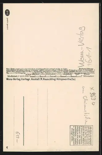 AK Crimmitschau, Landkarte von Crimmitschau und Umgebung