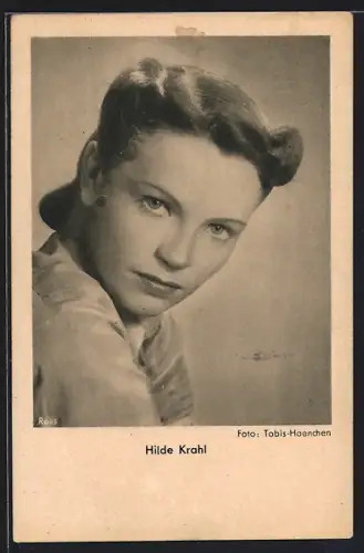AK Schauspielerin Hilde Krahl mit strengem Blick