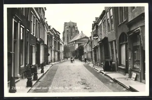 AK Zierikzee, Poststraat met St. Lievens Monsterkerk