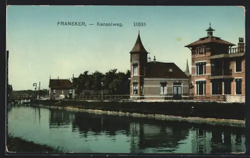 AK Franeker, Kanaalweg, Ortspartie am Kanal