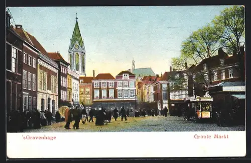 AK `s Gravenhage, Groote Markt