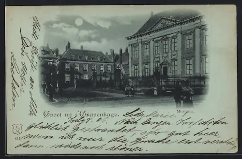 Mondschein-AK `s Gravenhage, Museum