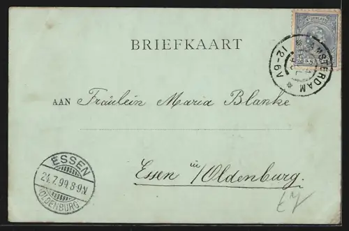 Mondschein-AK Amsterdam, Centraal Spoorweg Station