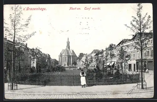 AK s`Gravenhage, Hout-en Turf markt