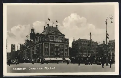 AK Amsterdam, Damrak met Bijenkorf