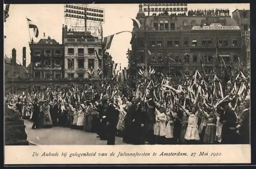 AK Amsterdam, De Aubade bij gelegenheid van de Juhanafeesten 1910