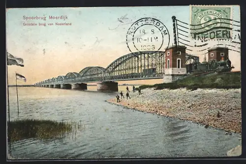 AK Moerdijk, Spoorbrug, Grootste Brug van Nederland