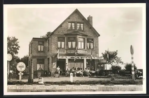 AK Eibergen, Grenspaal Nederland-Belgie, Café-Restaurant Grenszicht