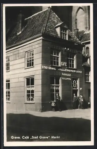 AK Grave, Café Stad Grave Markt