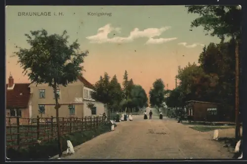 AK Braunlage i. H., Strassenpartie mit Gasthaus Königskrug