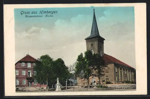 AK Himbergen, Kirche mit Kriegerdenkmal
