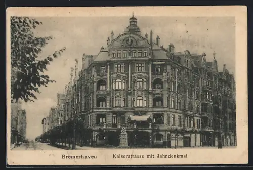 AK Bremerhaven, Kaiserstrasse mit Jahndenkmal