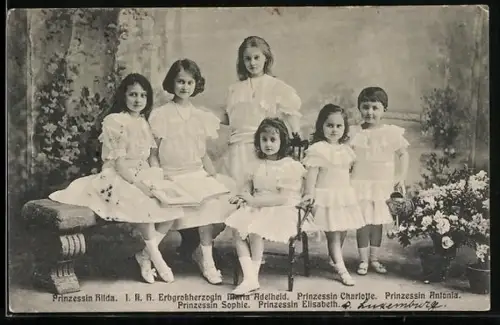 AK Prinzesssin Prinzessin Hilda, I. K. H. Erbgrossherzogin Maria Adelheid, Prinzessin Charlotte von Luxemburg