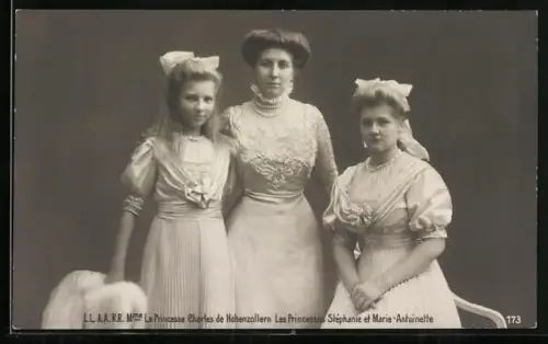 AK La Princesse Charles de Hohenzollern, Les Princesses Stephanie et Marie-Antoinette, von Belgien