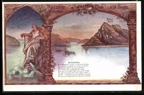 AK Rheinische Burgen und Sagen, Am Loreleyfelsen