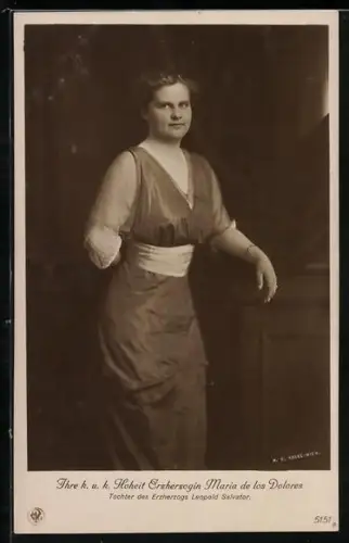 AK Portrait von Erzherzogin Maria de los Dolores von Österreich