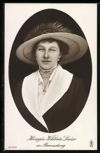 AK Viktoria Luise Herzogin von Braunschweig mit Hut