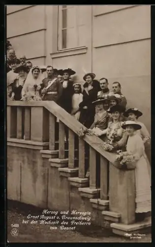 AK Ernst August Herzog von Braunschweig nebst Gattin bei der Hochzeit des Freiherrn von Bonnet