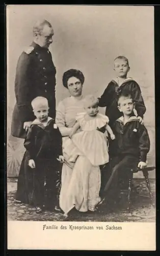 AK Die Familie des Kronprinzen von Sachsen
