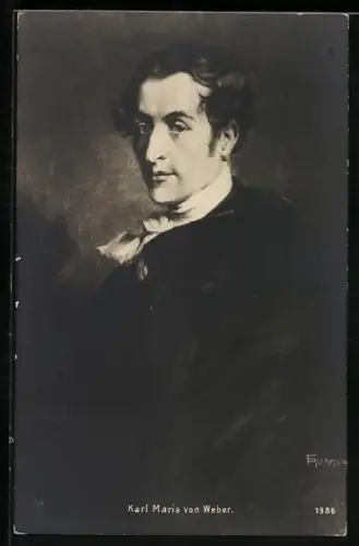 Künstler-AK Portrait des Komponisten Karl Maria von Weber