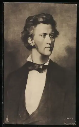 Künstler-AK Portrait des Komponisten Chopin