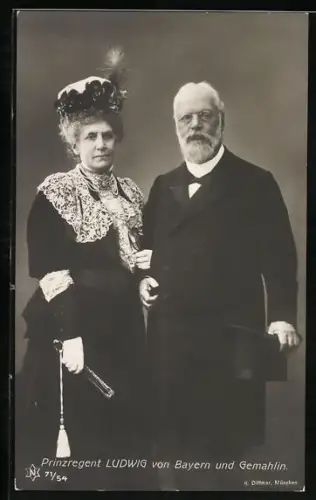 AK Prinzregent Ludwig von Bayern und Gemahlin