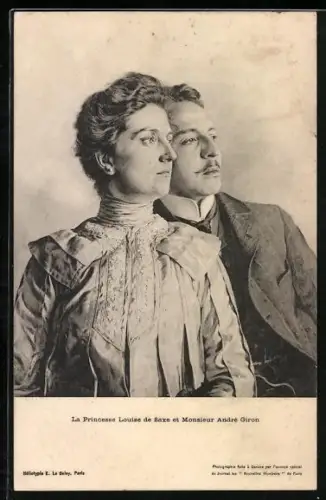 AK Le Princesse Louise de Saxe et Monsieur André Giron