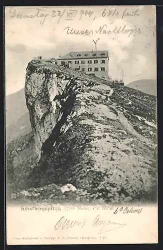 AK Schafberg, Schafbergspitze mit Hotel