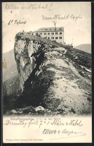 AK Schafberg, Schafbergspitze mit Hotel