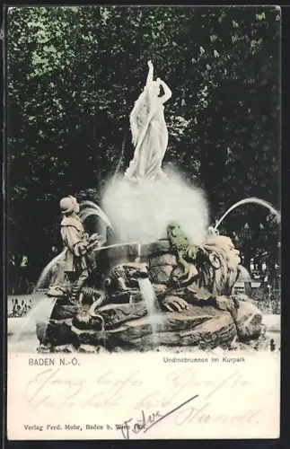 AK Bad /N.-Ö., Undinebrunnen im Kurpark