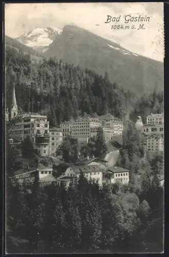 AK Bad Gastein, Teilansicht mit Bergen