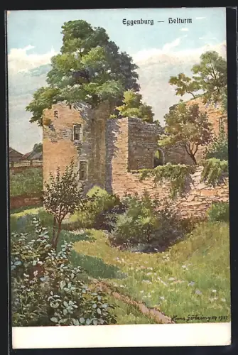 Künstler-AK Eggenburg, Partie am Holturm